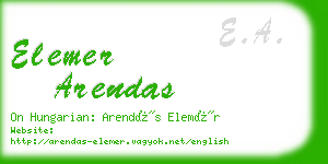 elemer arendas business card